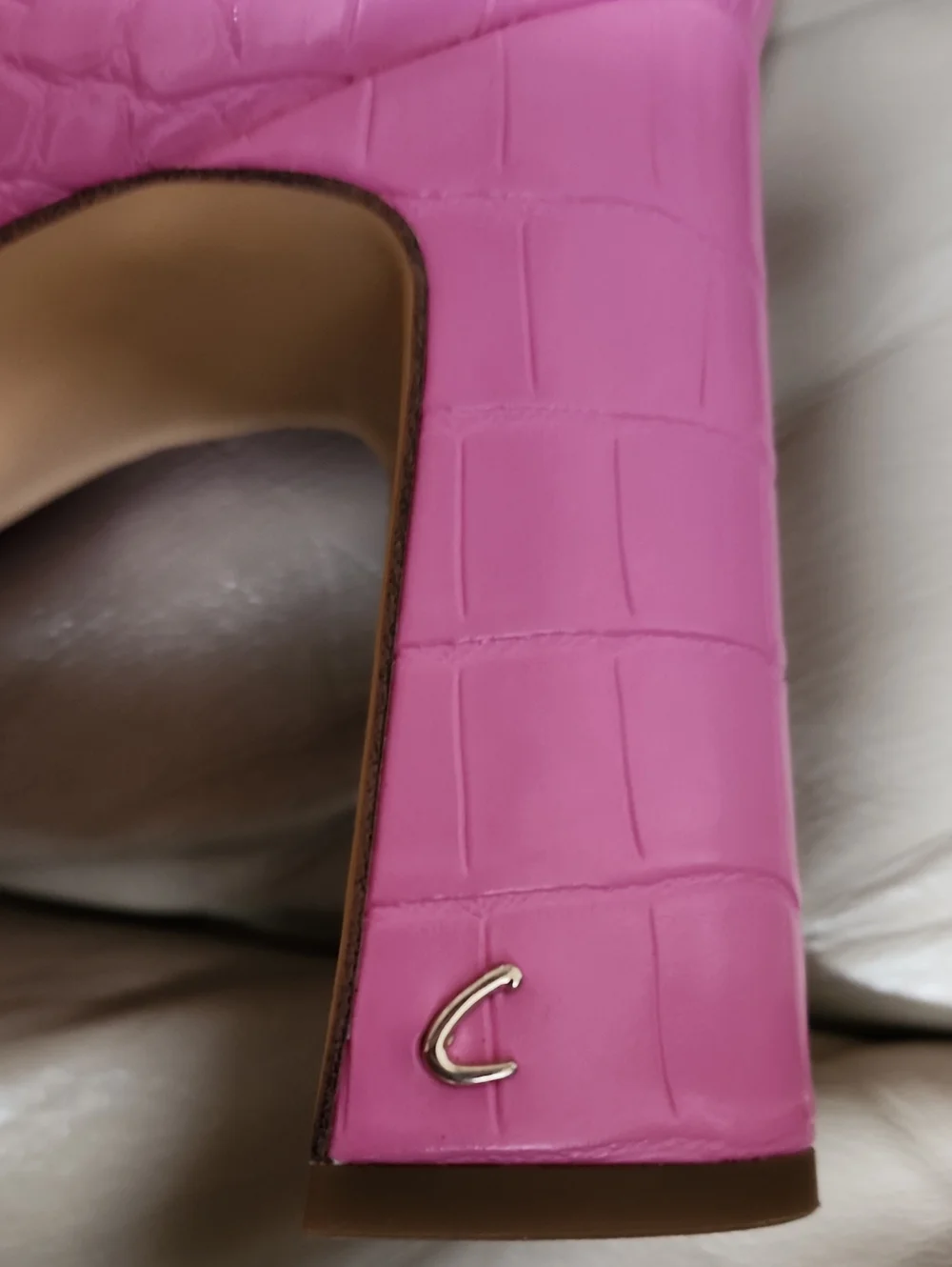 Circus by Sam Edelman Pink Croc-Embossed Over-the-Knee Boots Size 8.5 Preowned